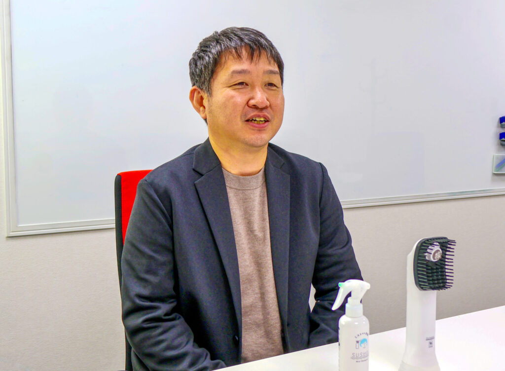 牛乳石鹸の江越様のインタビュー写真1つ目