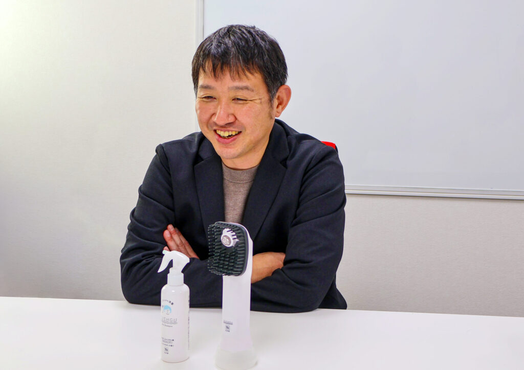 牛乳石鹸の江越様のインタビュー写真2つ目